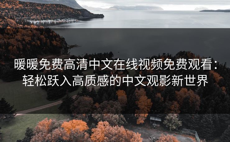 暖暖免费高清中文在线视频免费观看：轻松跃入高质感的中文观影新世界