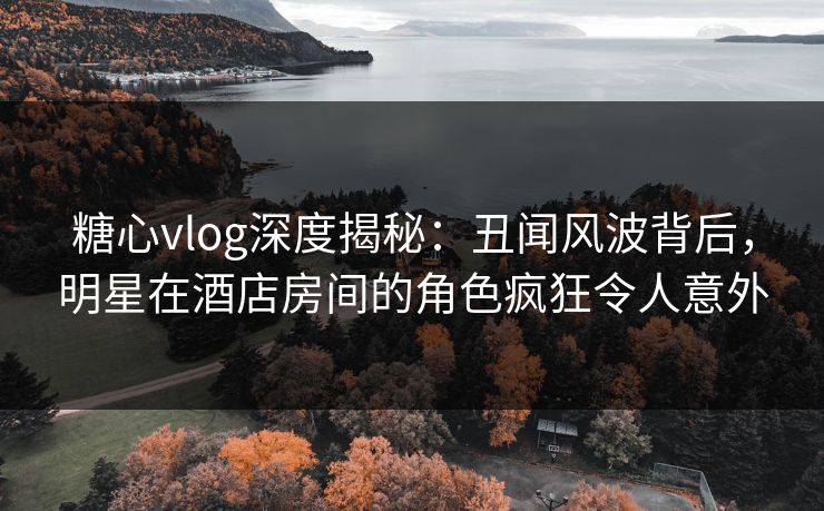 糖心vlog深度揭秘：丑闻风波背后，明星在酒店房间的角色疯狂令人意外