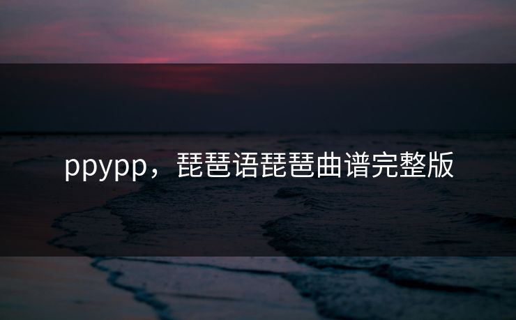ppypp，琵琶语琵琶曲谱完整版