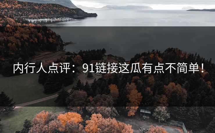 内行人点评：91链接这瓜有点不简单！