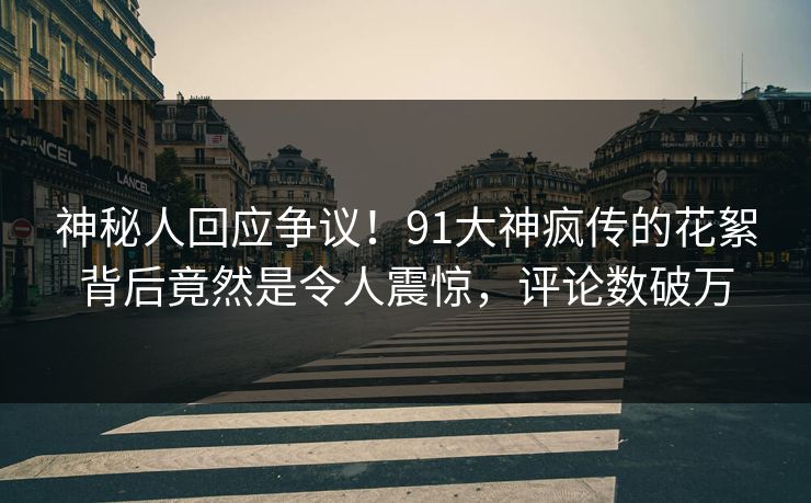 神秘人回应争议！91大神疯传的花絮背后竟然是令人震惊，评论数破万