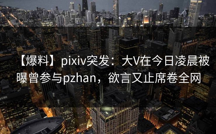 【爆料】pixiv突发：大V在今日凌晨被曝曾参与pzhan，欲言又止席卷全网
