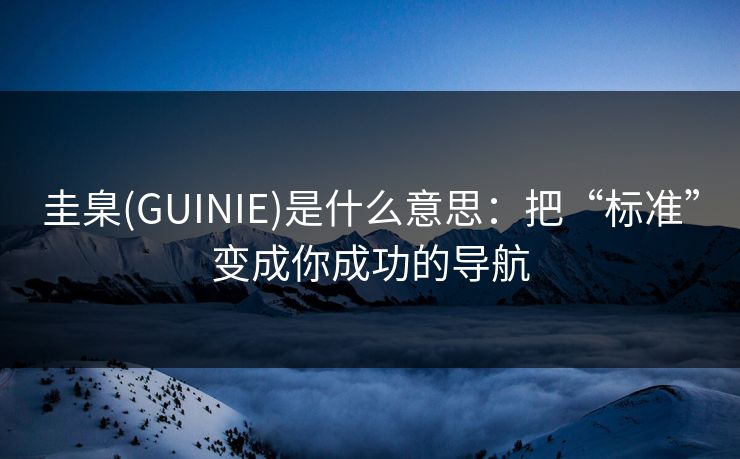 圭臬(GUINIE)是什么意思:把“标准”变成你成功的导航 圭臬(GUINIE)是什么意思:把“标准”变成你成功的导航