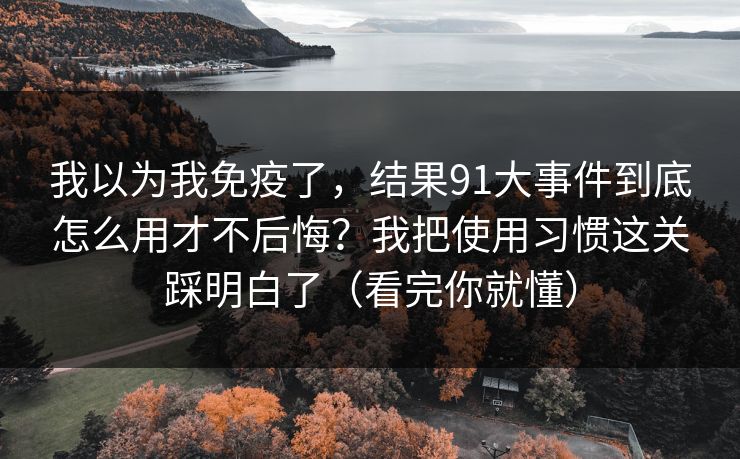我以为我免疫了，结果91大事件到底怎么用才不后悔？我把使用习惯这关踩明白了（看完你就懂）
